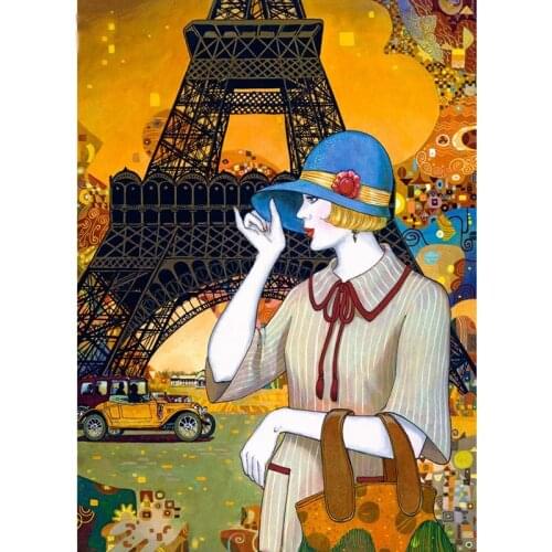 5D DIY Diamond Painting Tower Scenic Diamond Embroidery Rhinestone Gift Diamond Mosaic Beautiful Lady Cross Stitch Room Decor