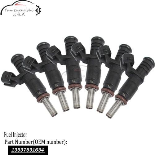 6 Pcs/Lot 100% tested Fuel Injectors nozzle injection 7531634 13537531634 FOR BMW E60 530xi 328i