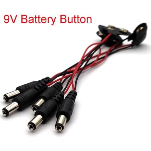 DC 9V Battery Button Power Cable Battery Buckle Snaps Power Cable Connector DC5.5*2.1 for Arduino