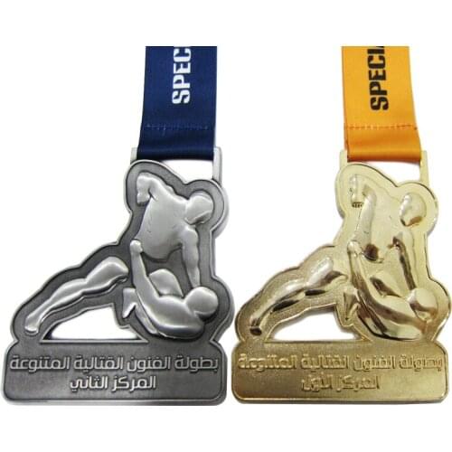 Free Artwork 2D/3D Special Forces Gold/Silver Plated Sport Medals for k20062