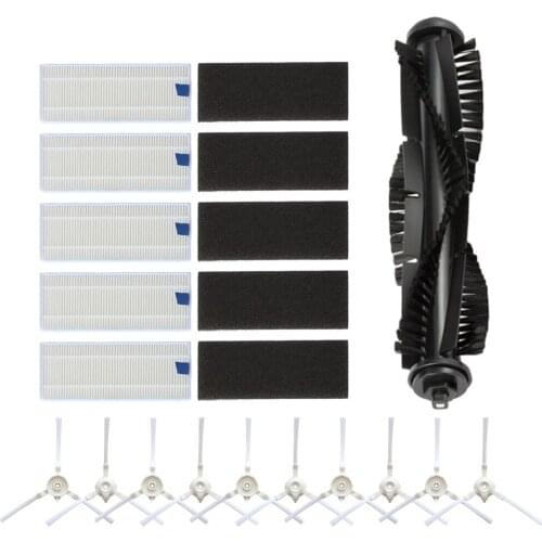 Side Brush+Filter With Sponge Kit For 360 S6 Vacuum Cleaner Kit For Rowenta EXPLORER Series 20 Robot Vacuum Cleaner Spare Parts