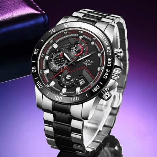 2020 LIGE New Military Sports Watches For Mens Fashion Waterproof Clock Mens Business Watch Date Quartz Watch Chronograph+Box