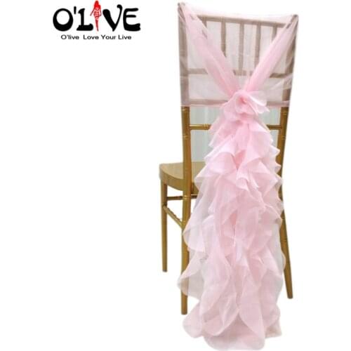 Long Wedding Chair Sashes Bow Chair Cover Knot Belt Ties Band Micro Fibre Outdoor Lawn Wedding Chair Decoration Banquet Venue