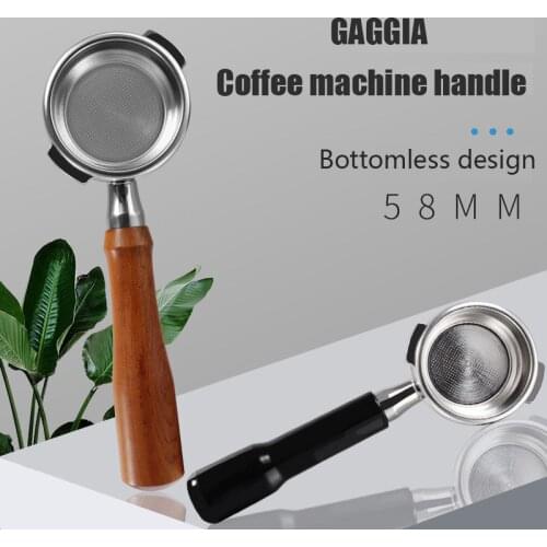 GAGGIA Bottomless Naked Portafilter Coffee Espresso Handle 58MM Portafilter Wood Coffee Machine Bottomless Filter Portafilter