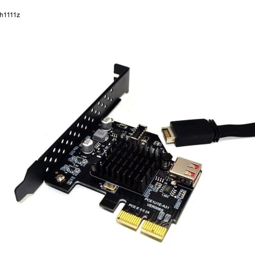 H1111Z Add On Cards PCI Express 3.0 USB 3.1 PCI-E Card PCIE USB Adapter Raiser TYPE-E USB3.1 Gen2 10Gbps + USB2.0 Expansion Card