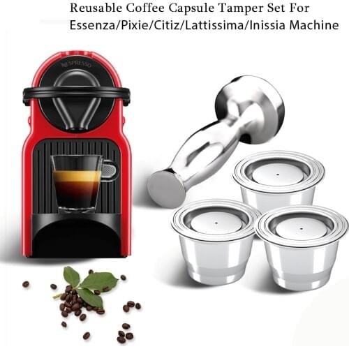 Pixie Citiz Essenza Coffee Capsule For Nespresso Refillable Coffee Brackets Reusable Coffee Filters Tamper Set For Espresso Cafe