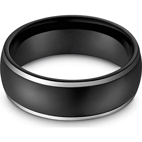 8mm curved beveled edge white edge ring fashion creative jewelry