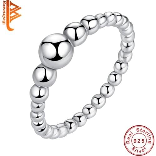 Wholesale price Genuine 100% 925 Sterling Silver Ring Little Round Ball Finger Ring Female Silver Party Jewelry For Women