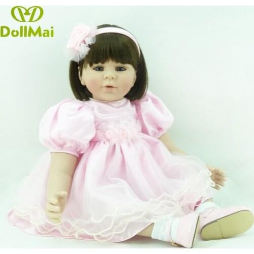 Lovely Girl Princess Reborn Baby Dolls 24'' vinyl Silicone reborn Baby Dolls kids Birthday gift bebe alive reborn boneca