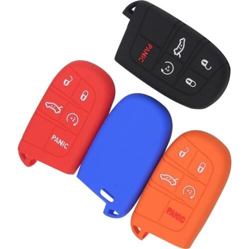 Kutery 10PCS Silicone Colorful Remote Key Case 5BTN For Jeep Renegade Compass Grand Cherokee For Chrysler 300C Wrangler Dodge