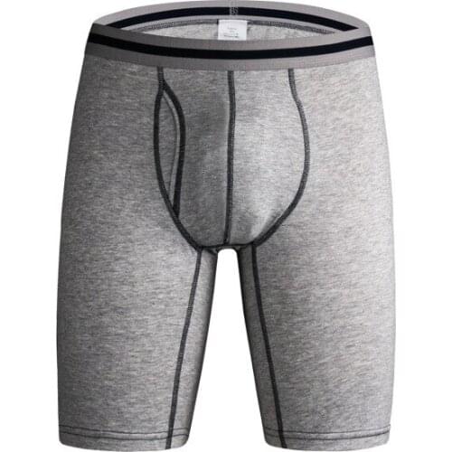 European American mens underwear cotton flat corner pants increase size length longer fitness panties mens sports four corners