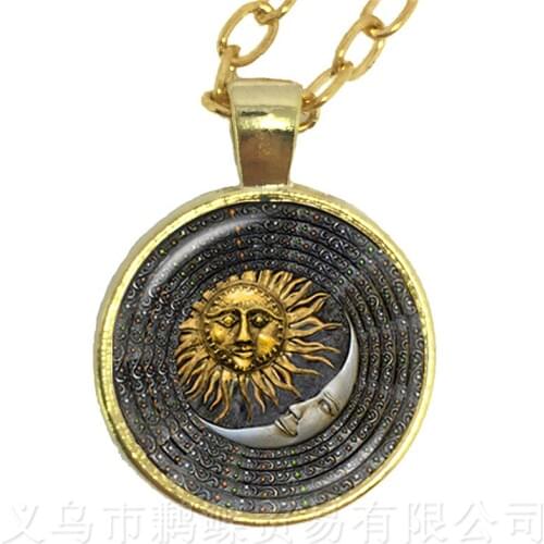 Peace Symbol Sun God Time Gem Necklace European And American Fashion Accessories Hope For World Peace Sweater chain wholesale