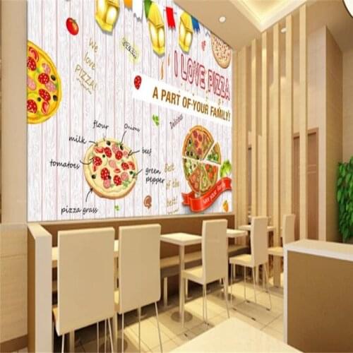 Simple restaurant pizza background wall professional production mural photo wallpaper can be customized size