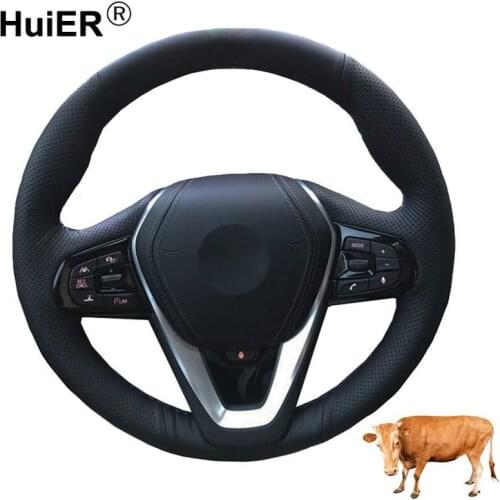 Hand Sewing Car Steering Wheel Cover Top Layer Cow Leather For BMW G30 530i 540i 520d 530e 2016-2018 G32 GT 630i 630d 2017 2018