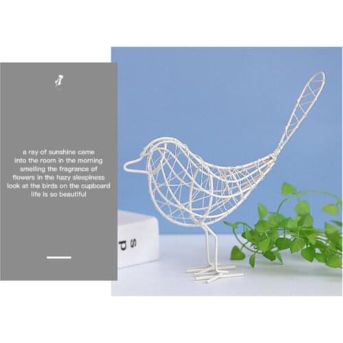 Miniatures Iron Bird Figurines Nordic Abstract Animal Statue Handmade Photographic Props Simple Desktop Ornaments Crafts