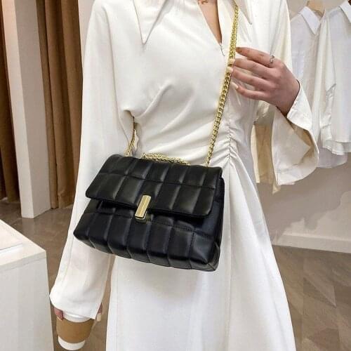 Crossbody Bags for Women Bag Shoulder Bags Purse All-match Chain Luxury Bag Handbag 2021 New Lattice PU Leather Designer Bags