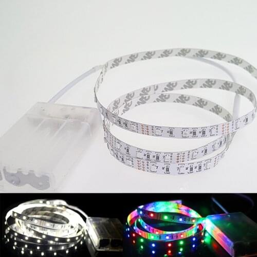 Good Quality DC5V LED Strip Light 60Leds 3528 1m/2m/3m/4m/5m With Battery Box Multi Color Home Party TV Decoration