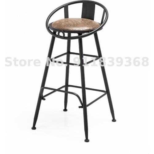 High chair chair bar wrought iron backrest bar stool high stool coffee shop leisure bar stool bar chair restaurant high chair