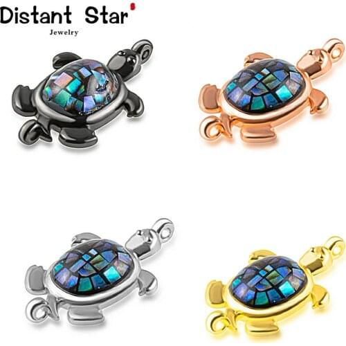 21*13mm Turtle High Quality Diy Jewelry Accessories Bracelet Necklace Jewelry Making Copper Cubic Zirconia Connector Rhinestone