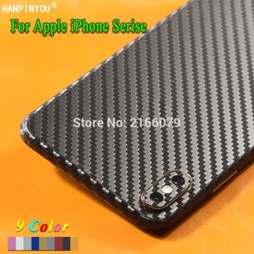 For Apple iPhone X Xs Max 8 7 6S 6 5S SE Plus Back Cover Decal Skin 3D Carbon Fiber Phone Protective Sticker Film (Not a Case)