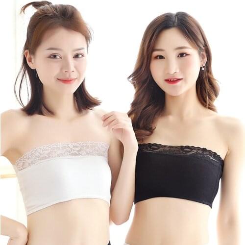 2020 New Fashion Summer Womens Floral Lace Tube Top Seamless Tube Top Line Bra Strapless Tube TopS