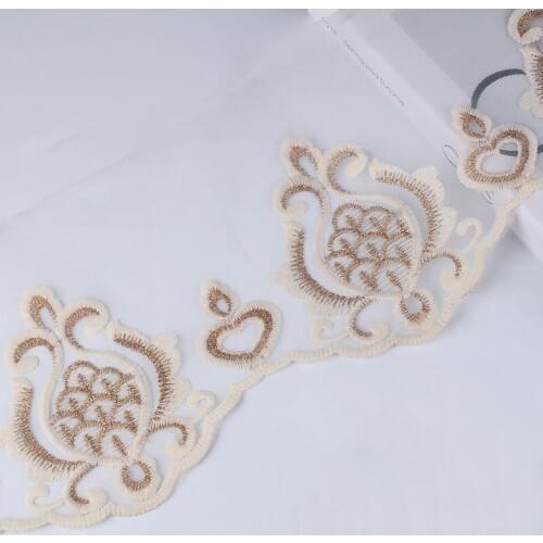 1Yard 17cm Handmade Embroidery Trim Ribbon Lace Sewing Garment Accessories Decor Suppliers