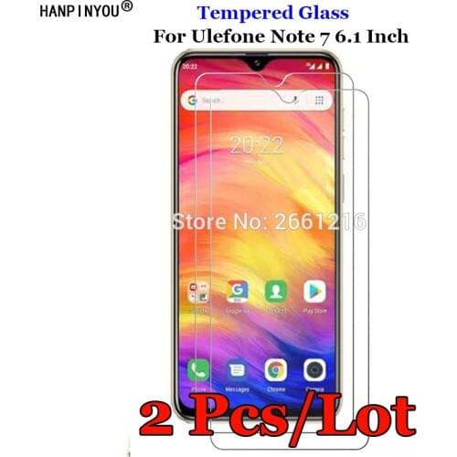 2 Pcs/Lot For Ulefone Note7 Note7P Clear Tempered Glass 9H 2.5D Premium Screen Protector Film for Ulefone Note 7 7P S11 6.1"