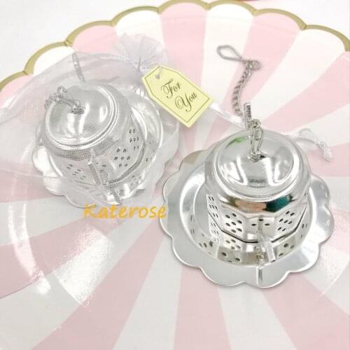 30PCS Tea Party Giveaways Stainless Steel Teapot Tea Infusers Wedding Tea Strainer Favors