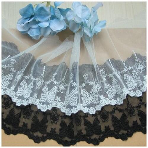 3Yds/lot 13cm wide exquisite cotton mesh rose lace curtain lace handmade skirt skirt decorative lace accessories W445