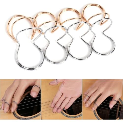 4 Pcs Guitar Picks Metal Finger Ring Protection Plectrum Thumb Forefinger Picks For Guitar Bass