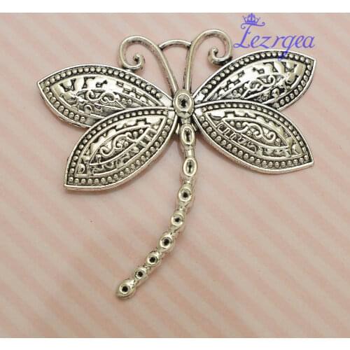 5pcs/lot--60x58mm, Antique silver plated Dragonfly Charms ,DIY supplies, Jewelry accessories