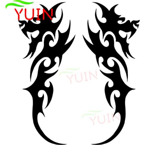 2x Car Sticker Tribal Dragon Decals Fashion Design PVC Bumper Decoration Accessories Funny Motorcycle Waterproof Decal