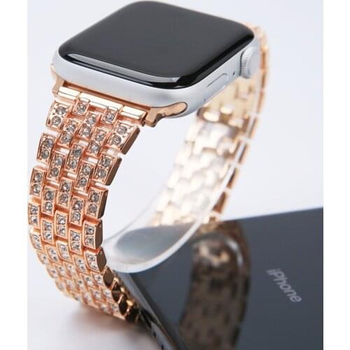 Luxury Full Diamond Bracelet for Apple Watch Series 40 44MM Stainless Steel Watch Band for iWatch 38 42MM Strap Accessories