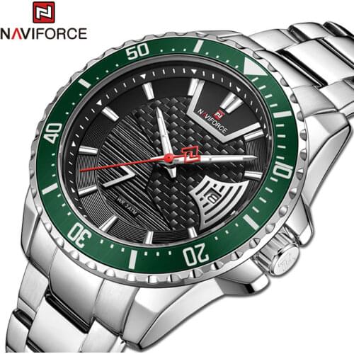 NAVIFORCE Top Brand Men’s Watches Casual Fashion Waterproof Stainless Steel Luminous Date Display Luxury Quartz Male Wristwatch