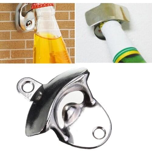 Iron Wall Mounted Bar Beer Glass Bottle Cap Opener Kitchen Tools Bottle Opener Beer Opener With Srew