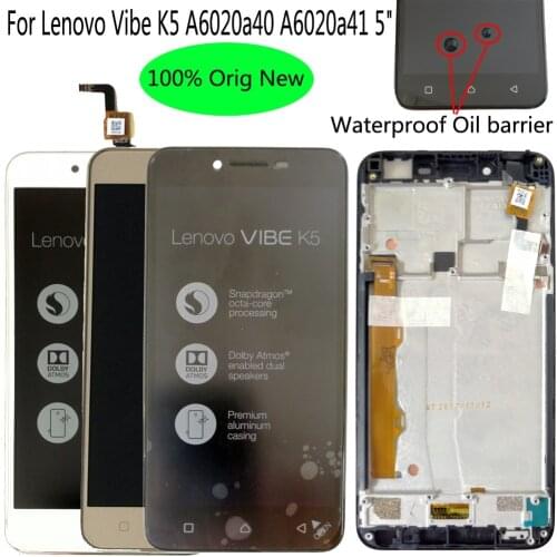 Shyueda 100% Oig NEW with frame For Lenovo Vibe K5 A6020a40 A6020a41 5" LCD Display Touch Screen Digitizer