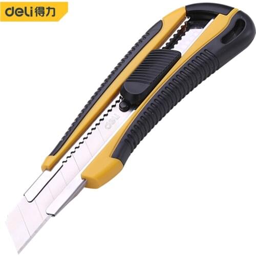 Deli Utility knife Aluminum Alloy Cutting Tools Industrial Use Wallpaper Blade Knife Holder Manual Cutter Handtool Couteau