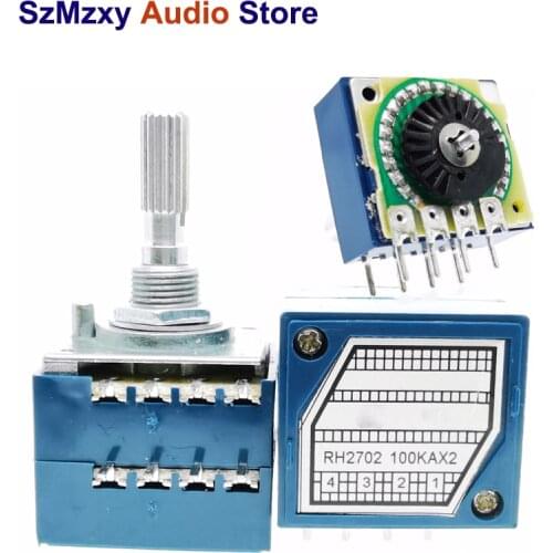 3PCS RH2702 Resistance stepping Dual-unit Rotary Potentiometer 50K 100K 250K 50KA 100KA 250KA ALPS RK27DIP8