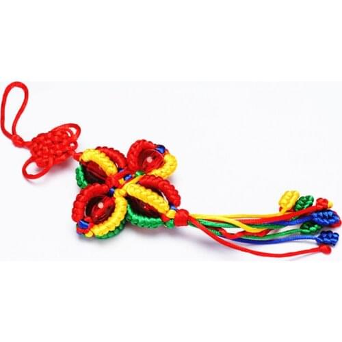 HDC0803 Tibetan Cross Dorje Amulet King Kong Knots Hanger With Red Chinese Knot 4 Colors Tassel for Family Decor