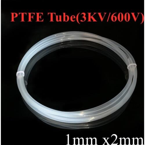 PTFE Tube ID 1mm x 2mm OD F46 Insulated Capillary Heat Protect Transmit Hose Rigid Pipe Temperature Corrosion Resistance 600V