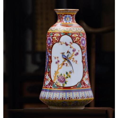 Jingdezhen Ceramic Vase Arrangement Ancient Enamel Porcelain Vase Arrangement Creative Living Room Decoration