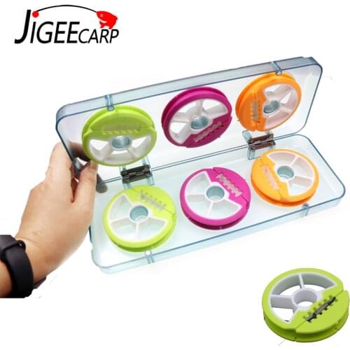 JIGEECARP Main Line Box Fishing Tackle Box with Silicone Round Board Fishing Line Holder Carp Reels 6 8 16 Axis Case