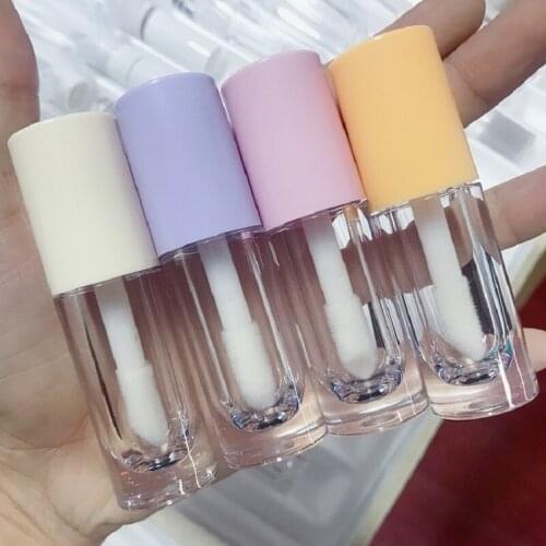 Hot Sales 6.5ML Lipgloss Wand Tubes Pink Purple White Yellow Lip Gloss Containers Big Brush Empty Lip Gloss Tubes 10/30pcs