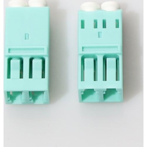 50pcs LC/UPC to LC/UPC Duplex OM3 Multimode Fiber Optic Adapter Aqua Multimode Coupler Connector
