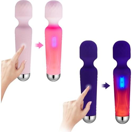 Multi-Speed Illuminate wand vibrator rechargeable vibrators for women clitoris av magic wand massage Adult Sex Toys for Woman