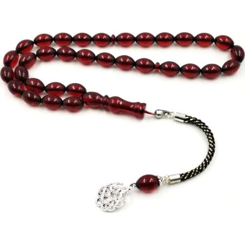 Red Resin Tasbih Muslim bracelet 33 bead rosary Red Bracelets Beads Tarbons tespih Mens 2019 New style Rosary