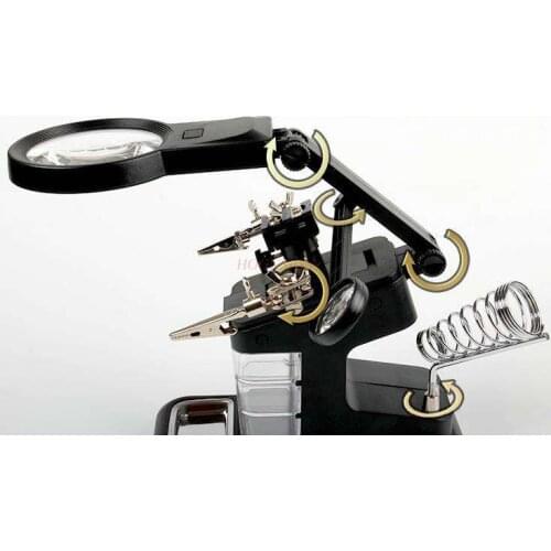 Magnifying equipment Desktop magnifier with lamp led welding table large lens function clear USB charging reading