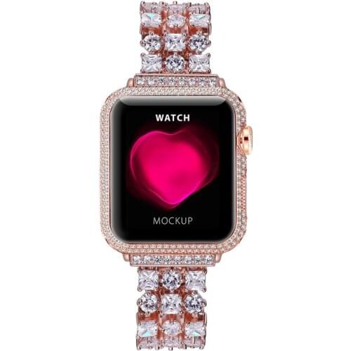 New Fashion Quality Luxury Full Diamond Steel Band for Apple Watch Stainless Steel bracelet for Apple watch Crystal Strap