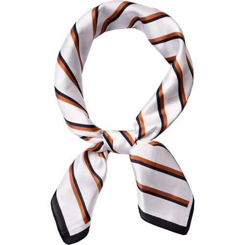 Luxury Silk Womens Scarf Square Hijab Headband Design Dot Print Spring Shawl Wraps Bandanas Foulard Female Hair Ribbon Echarpe