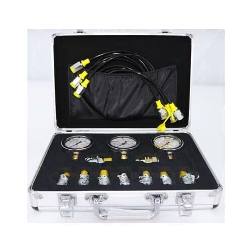 Portable Hydraulic Test Gauge Box Mechanical Digger Testing Tool Hand Tool Set Pressure Measuring Connector XZTK-60M